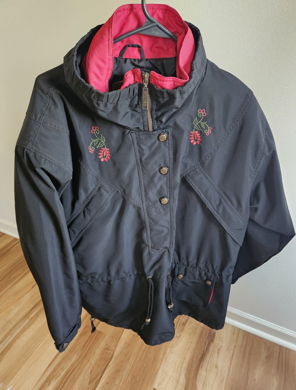 Vintage Powderhorn Cactus Flower Pullover Anorak Jacket
